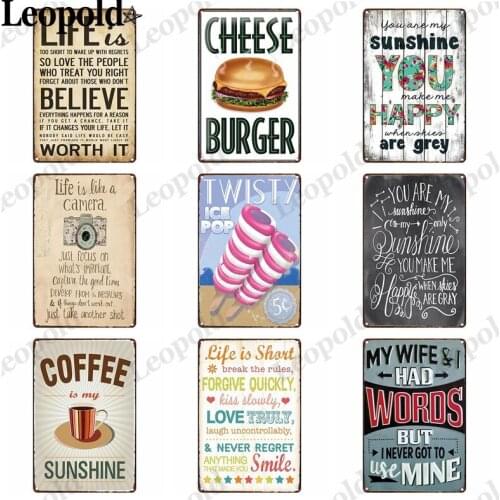 Burger Food Metal Tin Plate Ice Cream Poster Vintage Plaque Wall Art Restaurant Bar Kitchen Home Decoration 20X30Cm