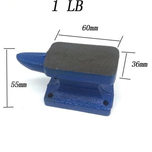 1LB Mini Cast Iron Blacksmiths Anvil for Jewelry Working Doming Anvils Craft Jewelry Making Tool Black/Blue Random Color