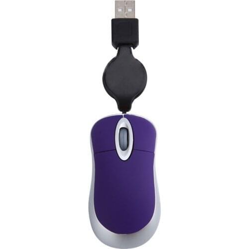 Portable Gaming Mouse Computer Mouse Gamer USB Telescopic Cable Optical PC Mice 1600DPI Optical Wired Mouse For Laptop PC office