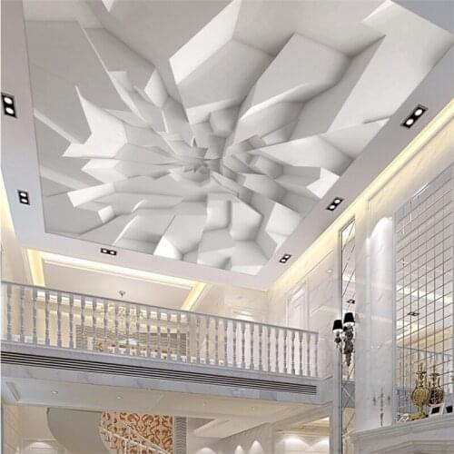 Beibehang Large custom wallpaper wall murals 3d white polygonal brick wall ceiling background wall 3d wallpaper papier peint