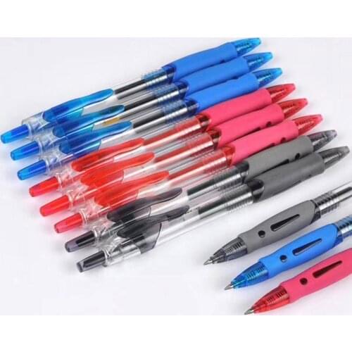 1pc 0.5mm Nib Press Type Gel Pen Black Blue Red Ink Pen Pen Pen Exam Student Gift Writing Stationery Office Signature Pen S U7P9