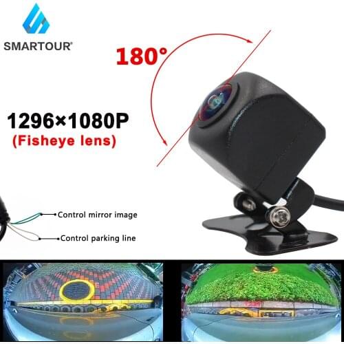 Smartour Fisheye HD Rear Front Side View Camera 180 Degrees CCD Wide Angle Vehicle Waterproof Backup Camera Parking Assistant