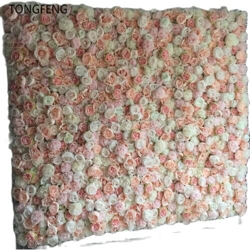 TONGFENG 8pcs/lot MIXCOLOR Wedding 3D flower wall flower runner wedding Artificial silk rose peony wedding backdrop decoration
