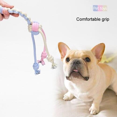 Dog Rope Toy Durable Teeth Cleaning Chewing Ball Playing Colorful Knots Pet Supplies For Dogs TS2 Grinding resistance to bite