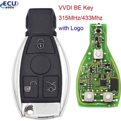 VVDI BE Key Full Key 315MHZ/433 For Benz V1.5 PCB Remote Key Chip Improved Version Smart Key With Logo Can Exchange MB BGA Token