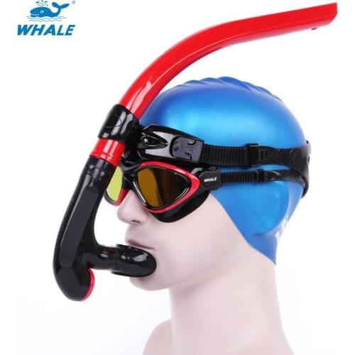 New Diving Snorkel Breathing Tube Full Dry WHALE Swimming Training Equipment Scuba with head belt Silicone Mouthpiece Front