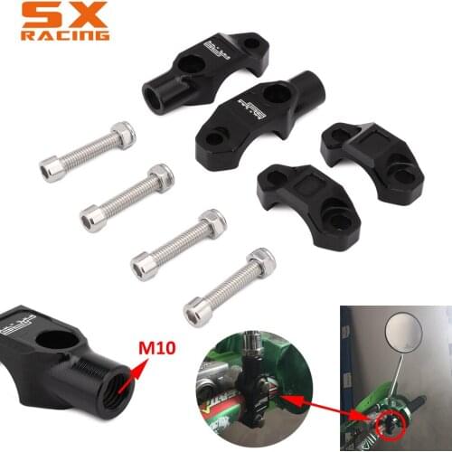 Motorcycle Handlebar Mirror Mount Block Rotating Bar Clamp For M10x1.25 7/8" Hand Thread Rear View Mirrors KTM EXC SX XC YZ WR