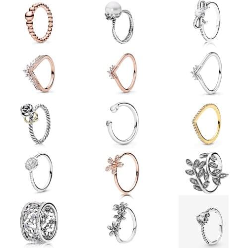 KAKANY 100% 925 Sterling Silver Daisy Ring Rose Gold Princess Westbourne Ring Original Fashion Women Gift Holiday Jewelry