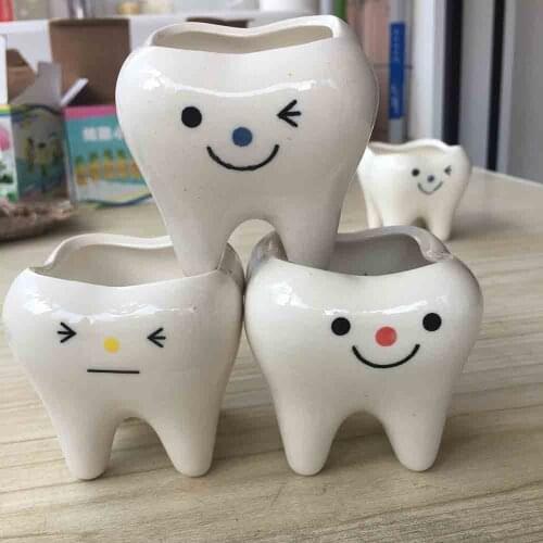 Teeth flowerpot vase tooth statue model dental clinic gift dental toy dental implant tooth orthodontic halloween garden decor