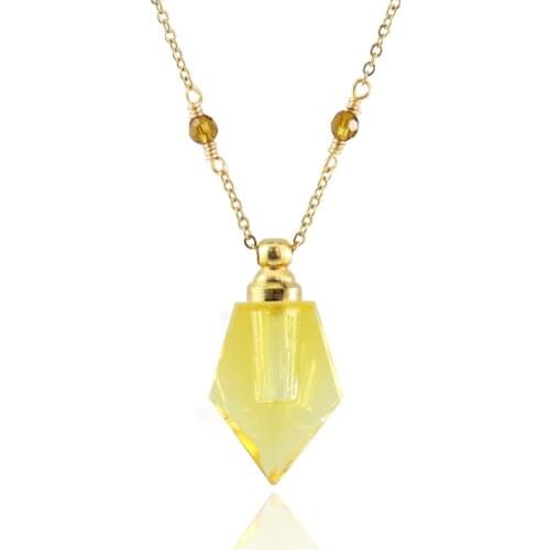 1PC Crystal Vials Pendant Perfume Bottle Pendant Essential oil Charms Pendant Necklace Gift For Her