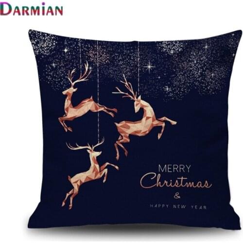 10pcs Christmas Decoration Linen Throw Pillow 45*45cm Cushion Cover 2020 Car Home Sofa Pillowcase Wholesale Dropshipping