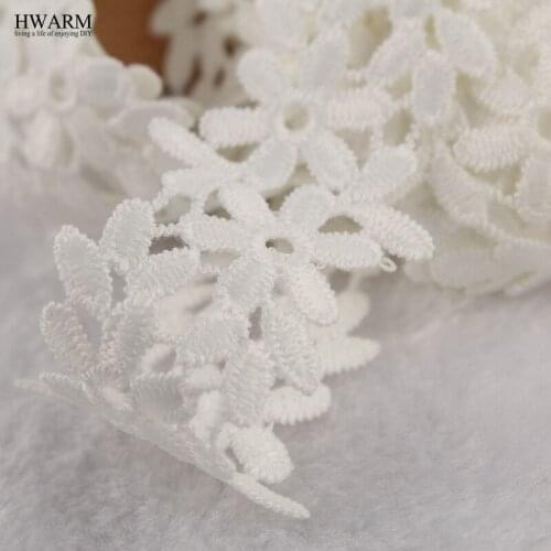10yard white lace fabric ribbon baby shower edding decoration festival gift trim hollow milk silk water-soluble embroidery lace
