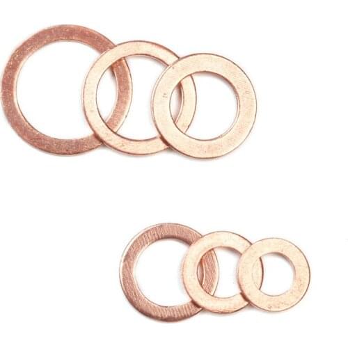 120Pcs M5/M6/M8/M10/M12 Copper Sealing Washer For Boat Crush Washer Flat Seal Ring Fitting Kit
