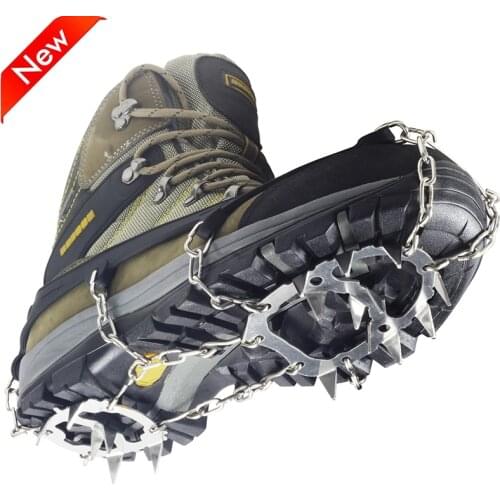 18 Teeth Stainless Steel Crampons Ice Snow Cleats Spikes Shoe Mountaineering equipment