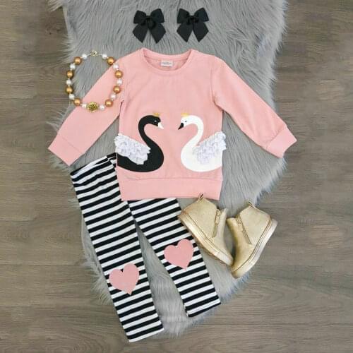 1Y-6Y 2PCS Fashion Girl Set Toddler Kids Baby Girls Clothes T-shirt Tops+Long Pants Leggings Outfit Set