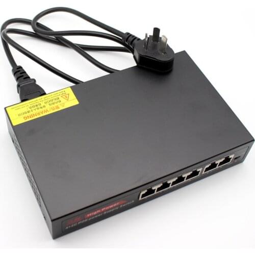 4 Ports 4ch Smart POE switch Power supply Ethernet 10/100Mbps IEEE802.3af/at DC48V for CCTV POE IP camera