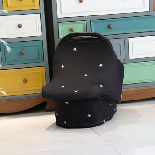 4-in-1 Multi-use Baby Stretchy Cover Car Seat Canopy/Nursing Cover/Shopping Cart Cover/Infinity Scarf Perfect Gift for Baby Q1FE