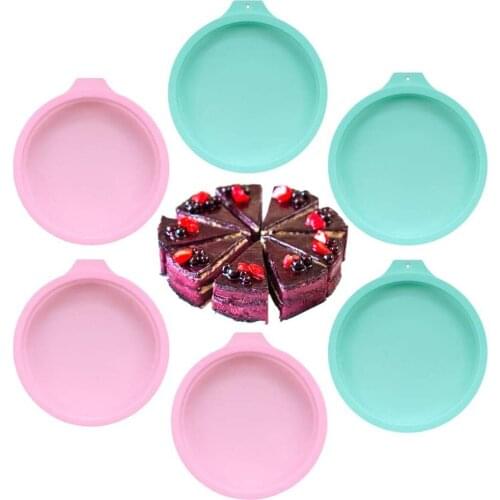6/8 inch Silicone Mold Round Rainbow Cake Mold Baking Form Layer Cake Pans Set Vegetable Pancake Tray Pastry Bakery Accessories