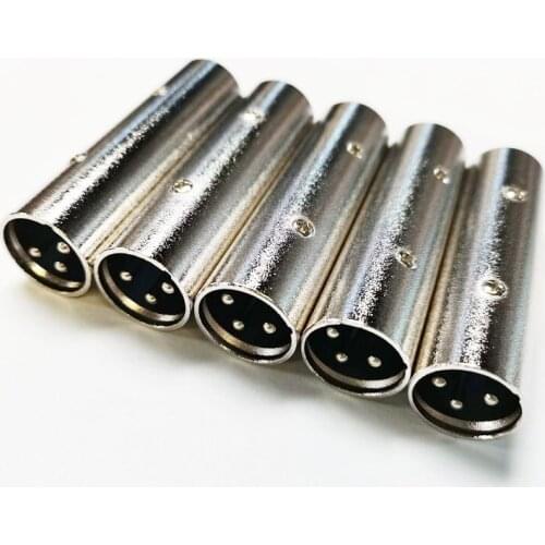 NCHTEK XLR 3Pin Male to Male Plug Coupler Adapter,Microphone Audio Adapter Connector/Free shipping/5PCS