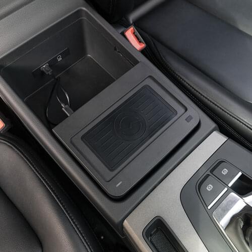Car Phone Wireless Charger Holder For Audi Q5 SQ5 2016-2020 Fast Wireless Charging plate center armrest Intelligent Infrared