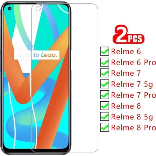 Case for realme 6 7 8 pro cover screen protector tempered glass on realmi realme6 realme7 realme8 5g protective phone coque bag