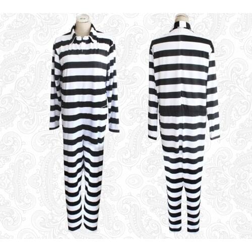 Prison school cosplay prison uniform striped jumpsuit