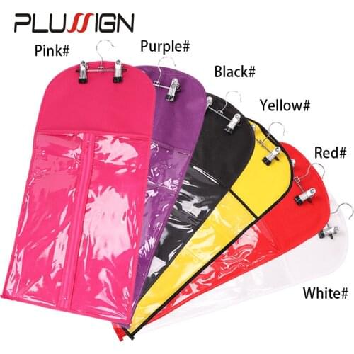 3Sets Hair Extension Holder Hair Extensions Storage Bag With Hanger Portable Wig Bags Storage Anti Dust Non-Woven Fabric Wig Bag