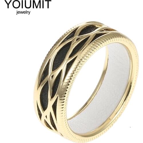 Cremo Fashion Rings Women Interchangeable Cuir Hollow Leather Ring Elegant Bijoux Femme George Rings Argent Cocktail Bague
