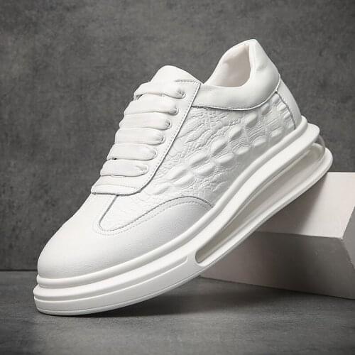 Soft Leather Men Casual Shoes Fashion Mens Winter Sneakers Black White Sneakers Men 5#20/10d50