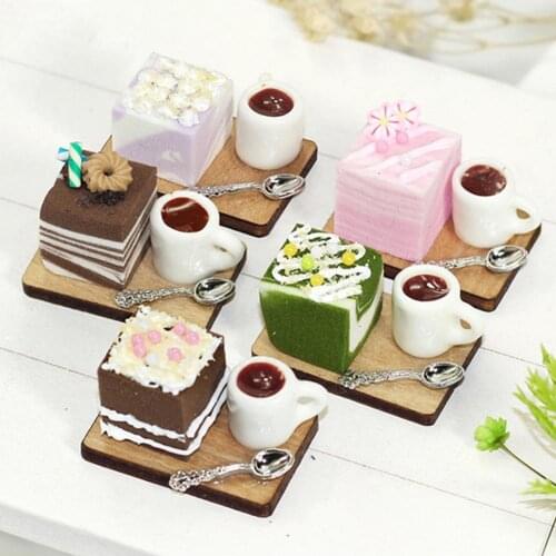 Dollhouse Kitchen Scene Mini Sponge Mousse Cake Decor Model Toy DIY Crafts Gift Children Kitchen Pretend Play Toy Kids Gift