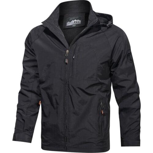 Green Jacket Windbreaker Men Spring Autumn Military Jackets Coats Male Fashion Hooded Jacket Outwear Casual Windbreaker HA198