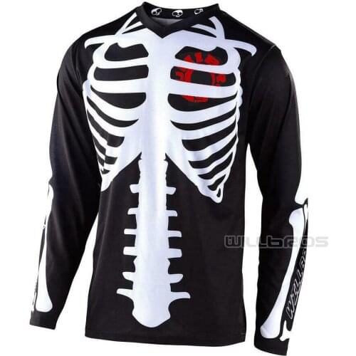 Willbros Skully GP Motocross Street Moto Jersey Long Sleeve Motorcycle Motorbike Riding Summer T-shirt