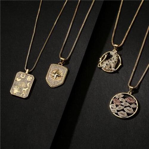 Fashion Gold Color Animal Lips Geometric Pendant Necklace For Women Girl Luxury CZ Female Wedding Jewelry Valentines Day Gift