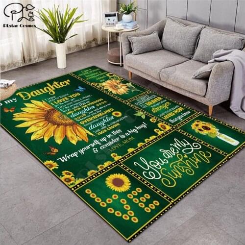 To My Daughter Pattern Fashion Soft Flannel 3D Printed Rugs Mat Rugs Anti-slip Large Rug Carpet Home Decoration 06