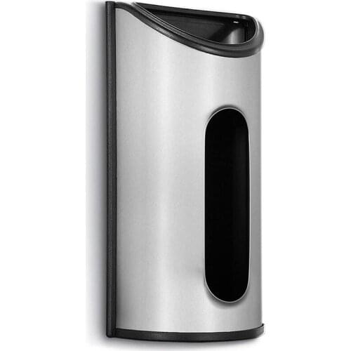Stainless Steel Wall Mount Grocery Bag Dispenser, Plastic Bag Holder for Grocery Bags,Bag Holder for Plastic Bags