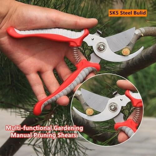 Gardening Fruit Shears 7.5in Multi-function Tree Branch Shears Ergonomic Non-slip labor-saving Manual Pruning Shears Bypass