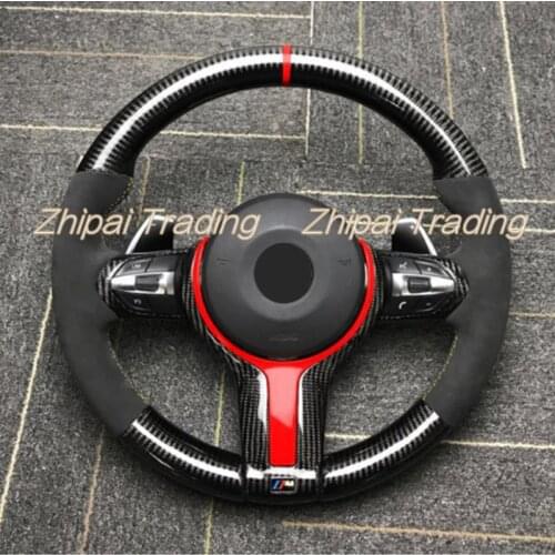 Carbon fiber Trim Alcantarar Steering wheel replacement ewith shifter paddle connector For BMW M1 M2 M3 M4 2013-2019