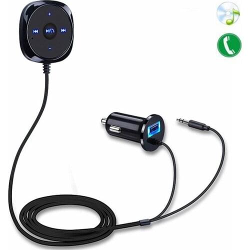 Hot Wireless Bluetooth Car 3.5mm AUX Audio Adapter Music Receiver + Car Charger