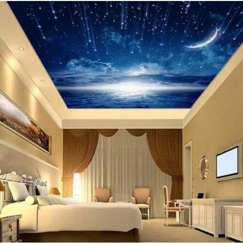 Night Sky Printing Ceiling Film Moon in the sky Stretch Ceiling Film