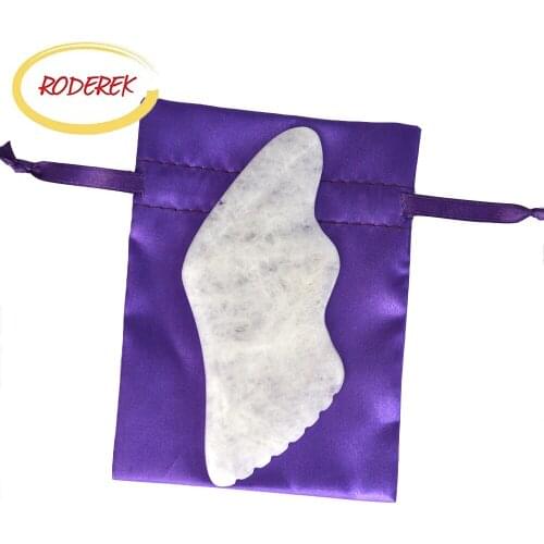 Sibin Clear Quartz Jade Stone Gouache Scraper, Massager for Neck