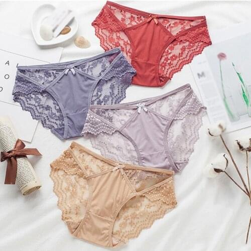 Sexy Women Panties Summer Style Lingerie Seamless Briefs Lace Hollow Out Low Waist Sexy Underwear Panties