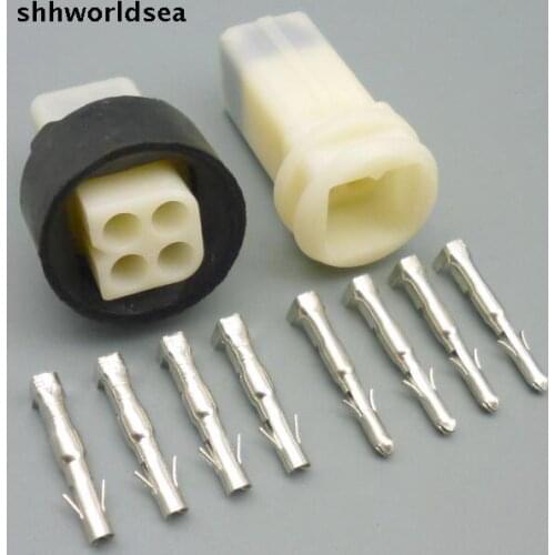 Shhworldsea 5/30/100sets 4p 2.3mm male female auto socket Cylindrical plug socket conector for motor
