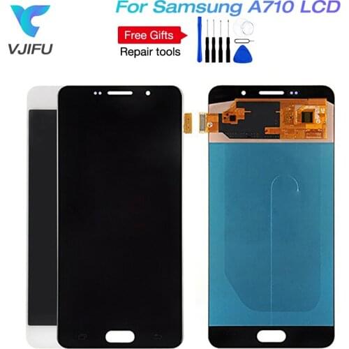 A710 Replacement LCDs For Samsung Galaxy A7 2016 A710 A710F A710M AMOLED Phone LCD Display Touch Screen Digitizer Assembly