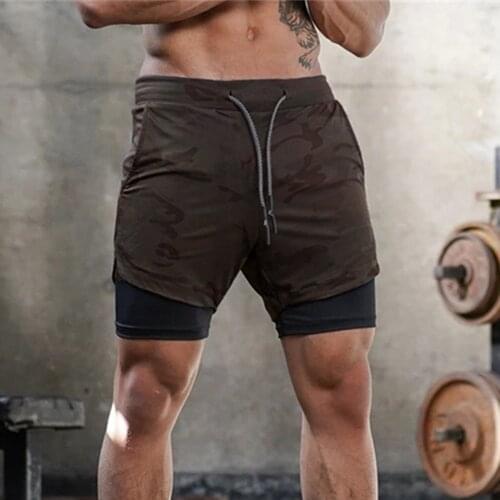 Muscle Fitness New 2 in 1 Basketball Training Shorts Outdoor Exercise Running Workout Fashion Mesh Double-Deck Sweatpants