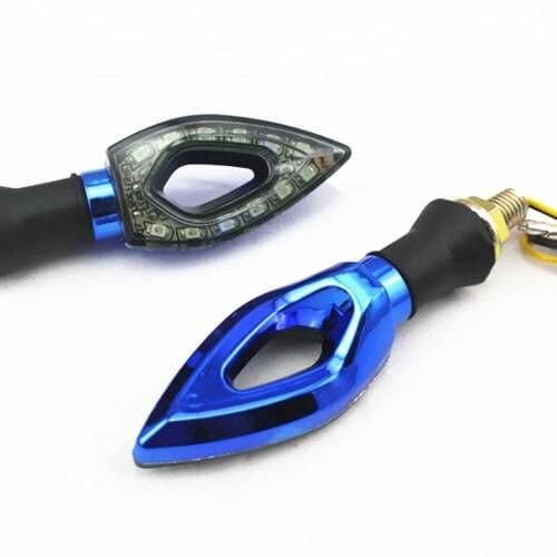 2Pcs Flashing Motorcycle LED Turn Signal Light Indicator Light Rhombus Hollow Amber Blinker Lamp Yellow Light