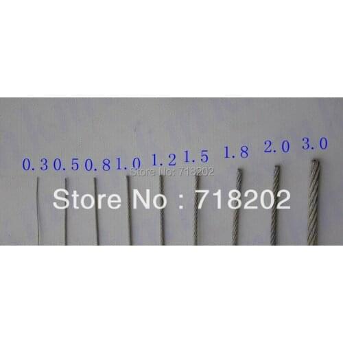 100m per lot Stainless steel 316 wire rope 7*7 1.5 mm diameter(no nylon/pvc coated)-- Clothesline/lifting/traction
