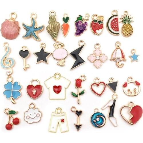 Alloy Drop Oil Jewelry Pendant 30 Drop Oil Alloy Pendant Set Clothes, Earrings, Bracelets, Pendant Accessories