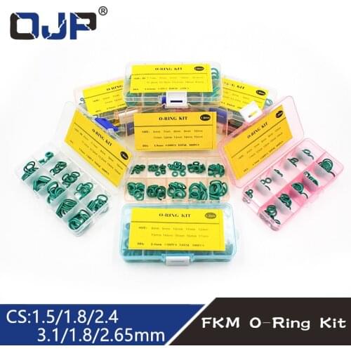Thickness 1.5 / 1.8 / 1.9 / 2.4 / 2.65 / 3.1mm green rubber ring FKM O ring seal FKM seal O-ring ordering kit classification kit