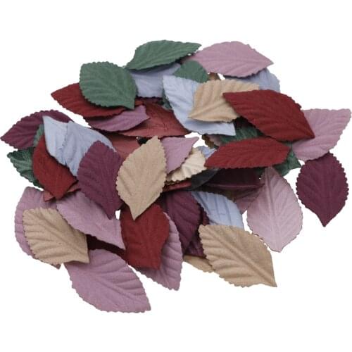 Green Leaves DIY Flower Wedding Decoration Garland Rose Leaf Foliage Decorative Craft Fake Flowers hair Accessories 100pcs
