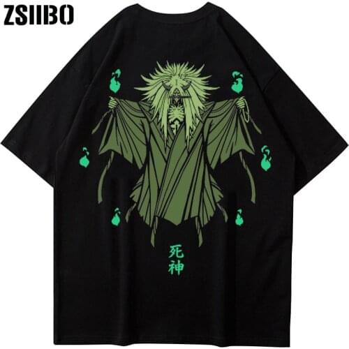 Japanese Anime Devil Printed Short sleeve T Shirts 2021 grim Reaper womens Hip Hop Cotton Streetwear Tops Tees Harajuku Fashion
